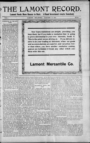 The Lamont Record. (Lamont, Okla.), Vol. 4, No. 40, Ed. 1 Thursday, January 13, 1910