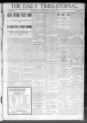 Primary view of object titled 'The Daily Times-Journal. (Oklahoma City, Okla. Terr.), Vol. 12, No. 218, Ed. 1 Tuesday, January 22, 1901'.