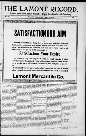 The Lamont Record. (Lamont, Okla.), Vol. 5, No. 5, Ed. 1 Thursday, May 19, 1910