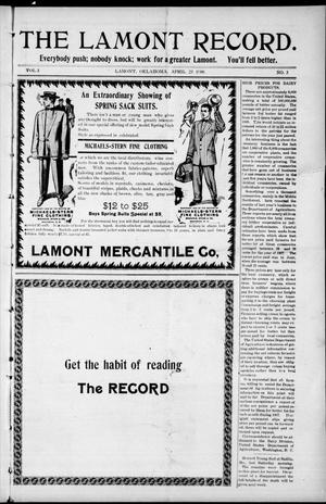 The Lamont Record. (Lamont, Okla.), Vol. 3, No. 3, Ed. 1 Thursday, April 23, 1908