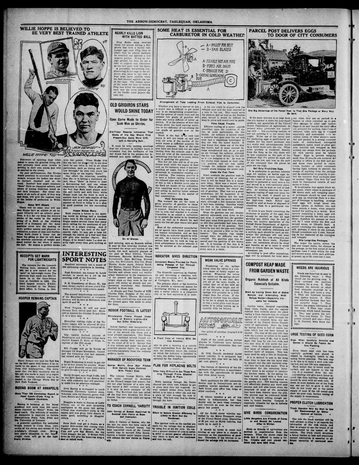 The Arrow-Democrat (Tahlequah, Okla.), Vol. 38, No. 9, Ed. 1 Friday, February 11, 1921
                                                
                                                    [Sequence #]: 2 of 8
                                                