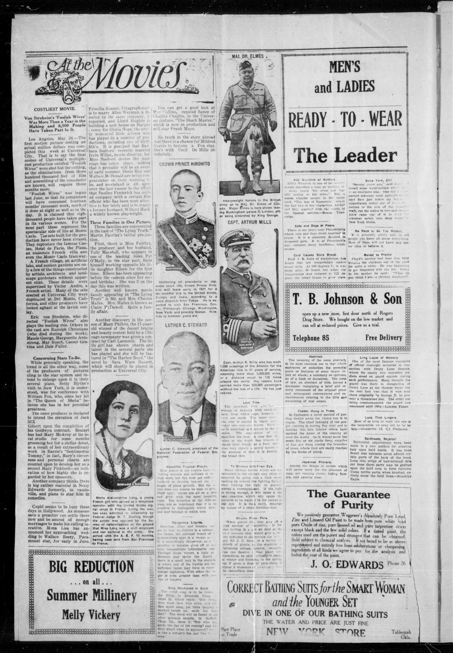 Democratic Leader (Tahlequah, Okla.), Vol. 1, No. 1, Ed. 1 Thursday, May 26, 1921
                                                
                                                    [Sequence #]: 4 of 4
                                                