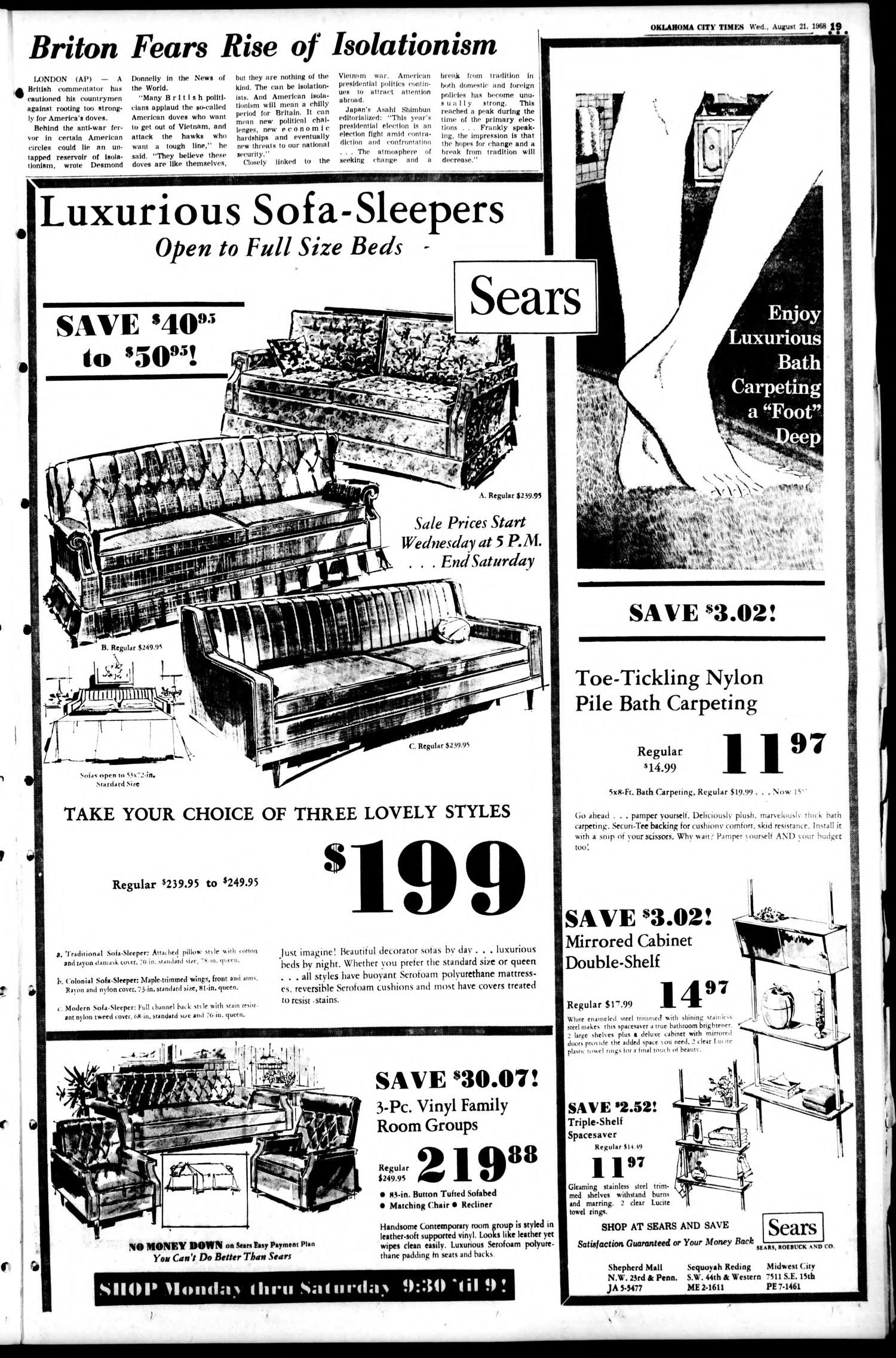 Oklahoma City Times (Oklahoma City, Okla.), Vol. 79, No. 158, Ed. 1 Wednesday, August 21, 1968
                                                
                                                    [Sequence #]: 19 of 42
                                                