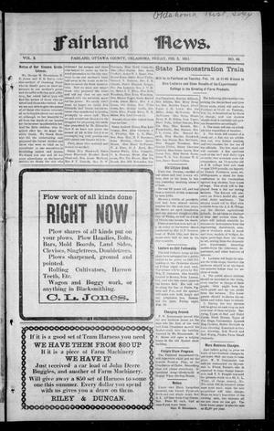Fairland News. (Fairland, Okla.), Vol. 3, No. 46, Ed. 1 Friday, February 3, 1911