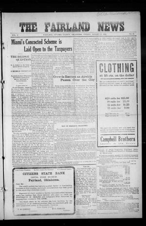 The Fairland News (Fairland, Okla.), Vol. 5, No. 21, Ed. 1 Friday, August 9, 1912