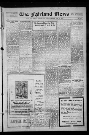 The Fairland News (Fairland, Okla.), Vol. 5, No. 50, Ed. 1 Friday, February 28, 1913