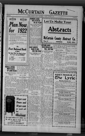 McCurtain Gazette (Idabel, Okla.), Vol. 15, No. 69, Ed. 1 Saturday, October 22, 1921
