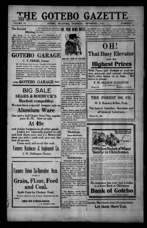 The Gotebo Gazette (Gotebo, Okla.), Vol. 21, No. 3, Ed. 1 Thursday, September 1, 1921