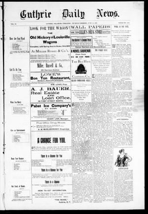 Primary view of object titled 'Guthrie Daily News. (Guthrie, Okla. Terr.), Vol. 4, No. 1206, Ed. 1 Thursday, June 15, 1893'.