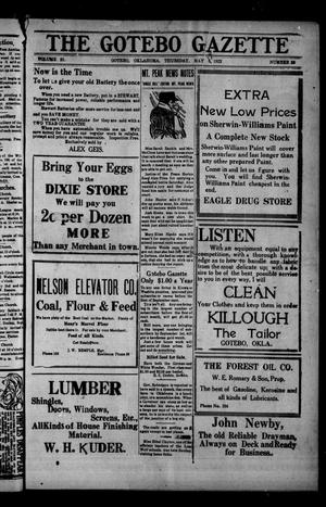 The Gotebo Gazette (Gotebo, Okla.), Vol. 21, No. 38, Ed. 1 Thursday, May 4, 1922
