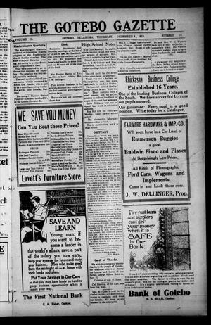The Gotebo Gazette (Gotebo, Okla.), Vol. 19, No. 16, Ed. 1 Thursday, December 4, 1919