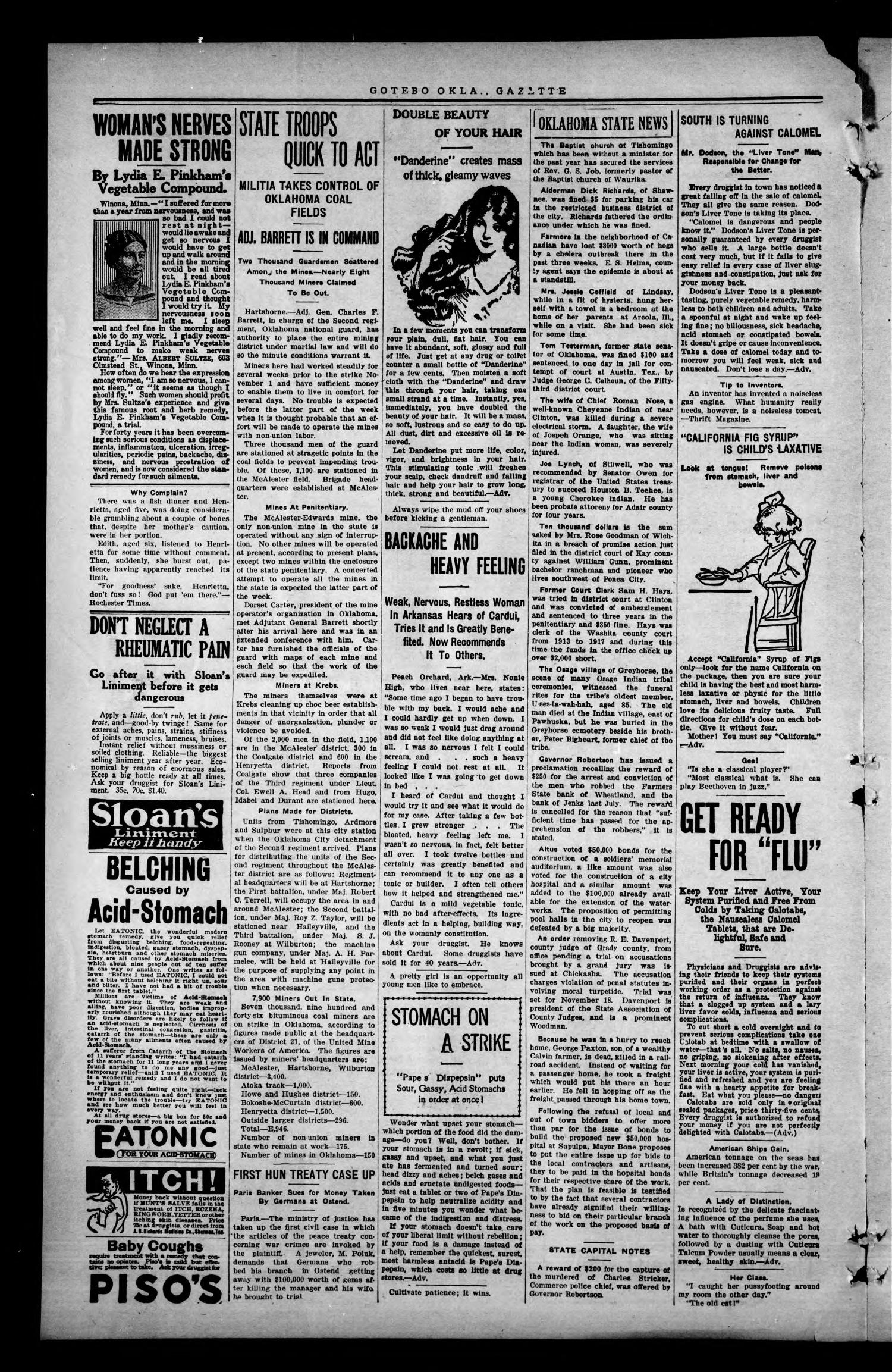 The Gotebo Gazette (Gotebo, Okla.), Vol. 19, No. 12, Ed. 1 Thursday, November 6, 1919
                                                
                                                    [Sequence #]: 2 of 8
                                                