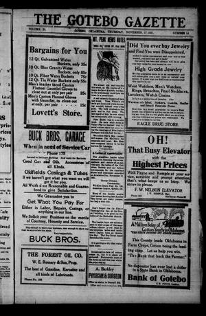 The Gotebo Gazette (Gotebo, Okla.), Vol. 21, No. 14, Ed. 1 Thursday, November 17, 1921