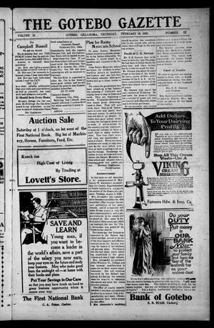 The Gotebo Gazette (Gotebo, Okla.), Vol. 19, No. 27, Ed. 1 Thursday, February 19, 1920