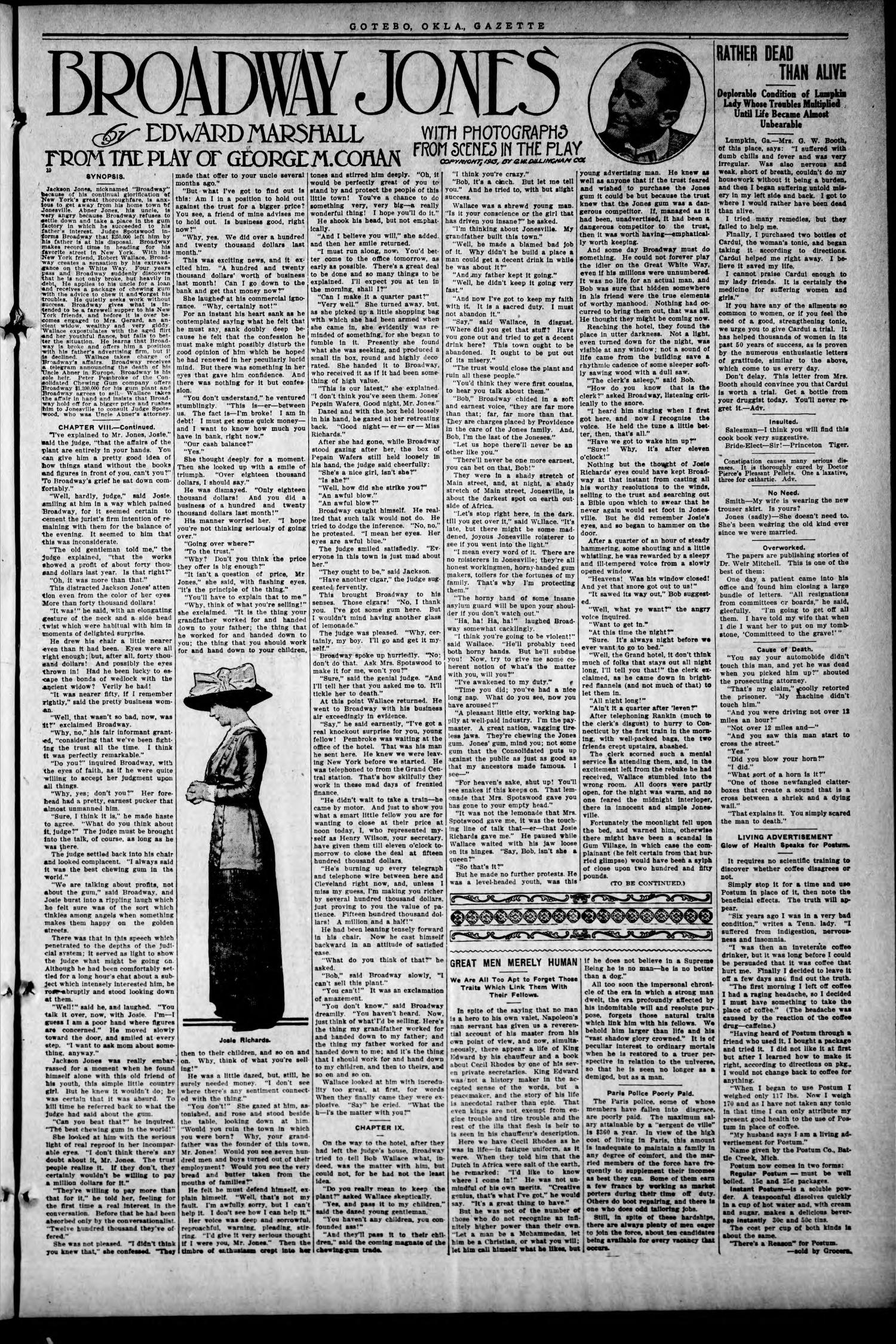 The Gotebo Gazette (Gotebo, Okla.), Vol. 13, No. 42, Ed. 1 Wednesday, June 4, 1913
                                                
                                                    [Sequence #]: 3 of 8
                                                