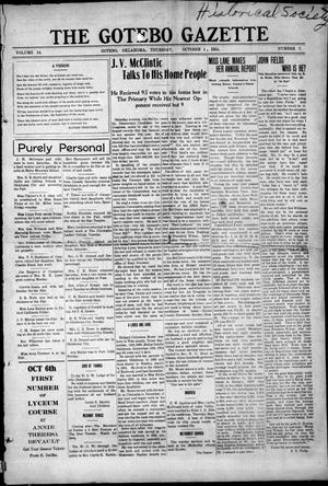 The Gotebo Gazette (Gotebo, Okla.), Vol. 14, No. 7, Ed. 1 Thursday, October 1, 1914