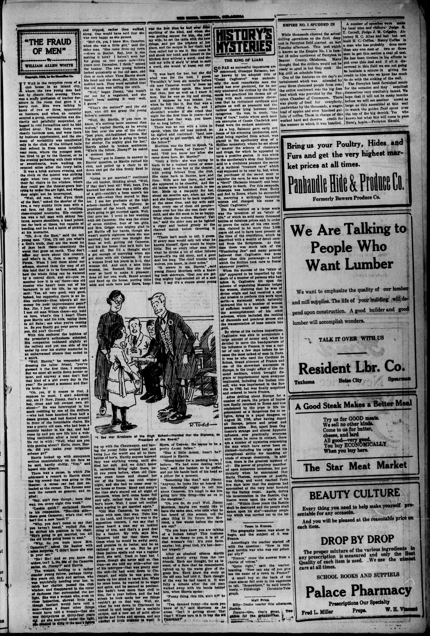 The Texhoma Times (Texhoma, Okla.), Vol. 20, No. 18, Ed. 1 Friday, January 26, 1923
                                                
                                                    [Sequence #]: 3 of 6
                                                