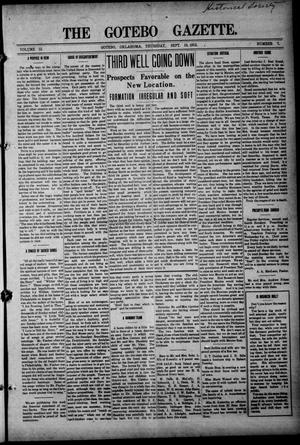 The Gotebo Gazette. (Gotebo, Okla.), Vol. 12, No. 7, Ed. 1 Thursday, September 19, 1912