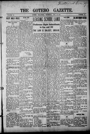The Gotebo Gazette. (Gotebo, Okla.), Vol. 12, No. 10, Ed. 1 Thursday, October 10, 1912