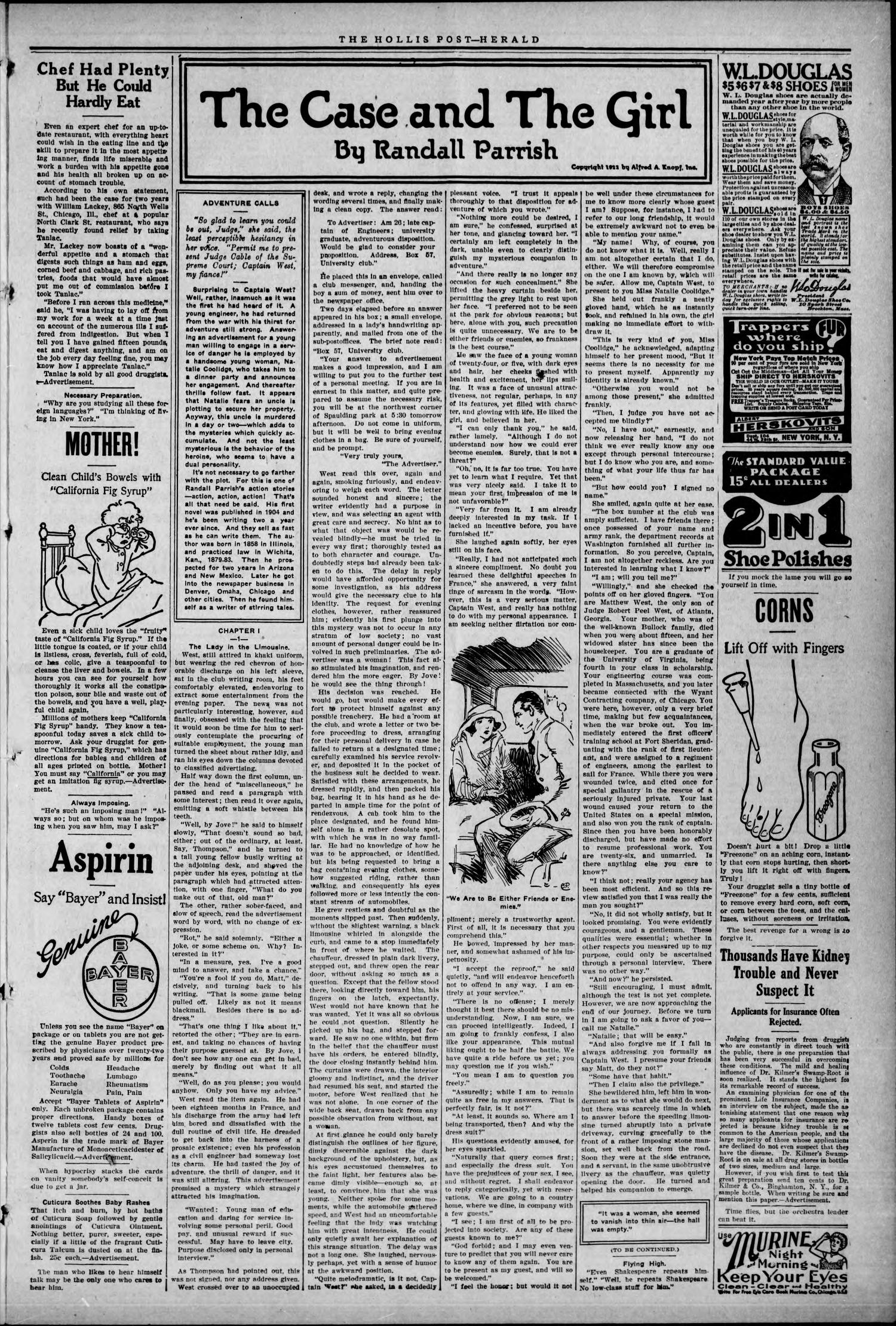 Hollis Post-Herald. And Harmon County Tribune (Hollis, Okla.), Vol. 20, No. 2, Ed. 1 Thursday, November 23, 1922
                                                
                                                    [Sequence #]: 3 of 8
                                                