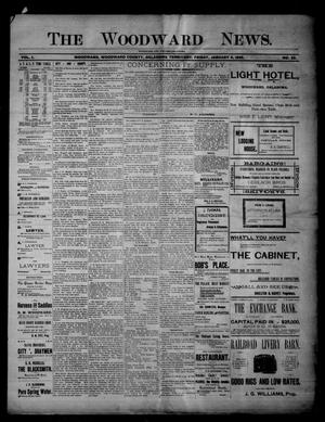 Primary view of object titled 'The Woodward News. (Woodward, Okla. Terr.), Vol. 1, No. 32, Ed. 1 Friday, January 4, 1895'.