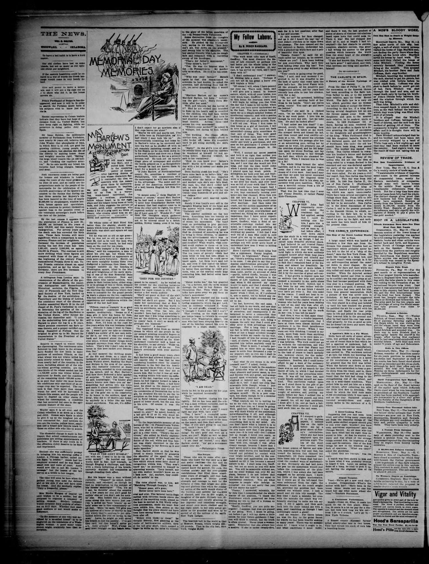 The Woodward News. (Woodward, Okla.), Vol. 4, No. 1, Ed. 1 Friday, May 28, 1897
                                                
                                                    [Sequence #]: 2 of 4
                                                