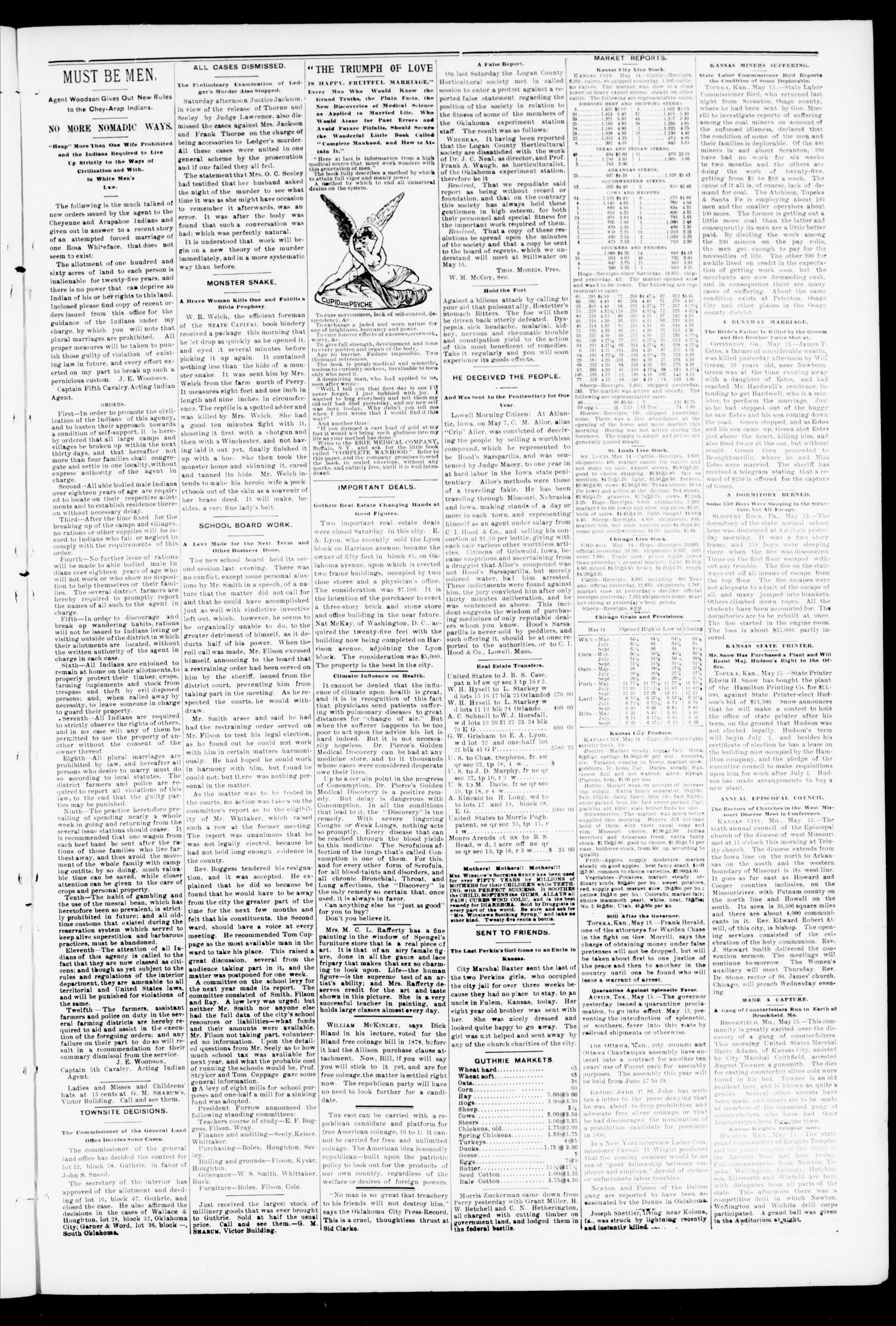 Weekly Oklahoma State Capital. (Guthrie, Okla.), Vol. 7, No. 3, Ed. 1 Saturday, May 18, 1895
                                                
                                                    [Sequence #]: 7 of 8
                                                